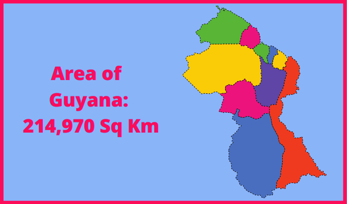 Area of Guyana compared to Delaware