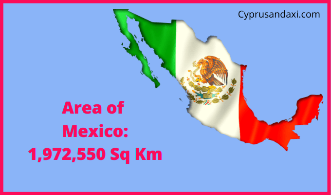 Area of Mexico compared to Connecticut