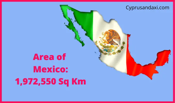 Area of Mexico compared to Delaware