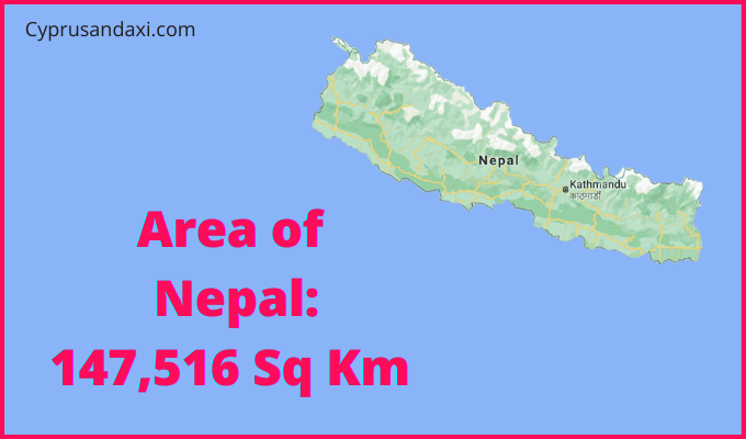Area of Nepal compared to Delaware
