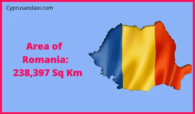Area of Romania compared to Connecticut