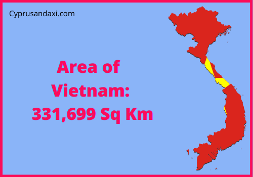 Area of Vietnam compared to Connecticut