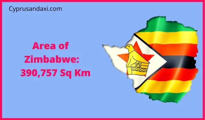 Area of Zimbabwe compared to Delaware