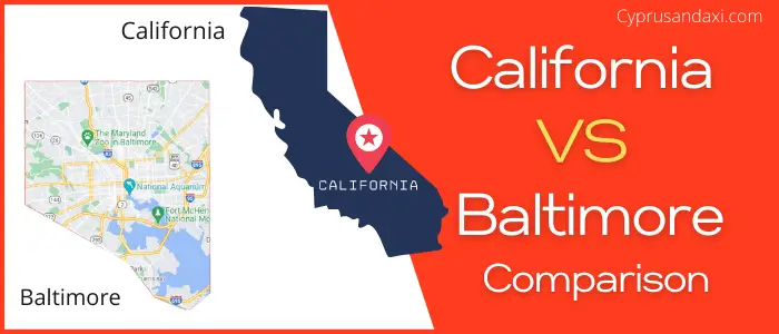 Is California bigger than Baltimore
