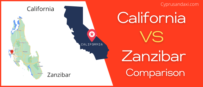 Is California bigger than Zanzibar