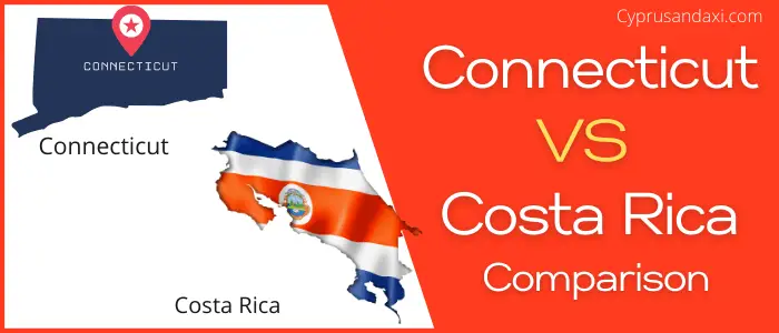Is Connecticut bigger than Costa Rica