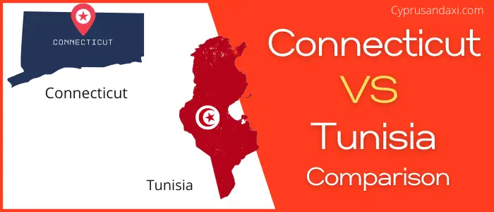 Is Connecticut bigger than Tunisia