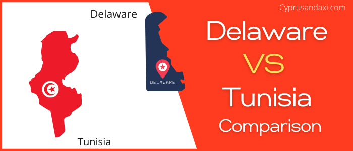 Is Delaware bigger than Tunisia