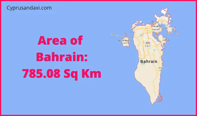 Area of Bahrain compared to Hawaii
