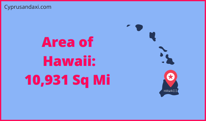 Area of Hawaii compared to Singapore