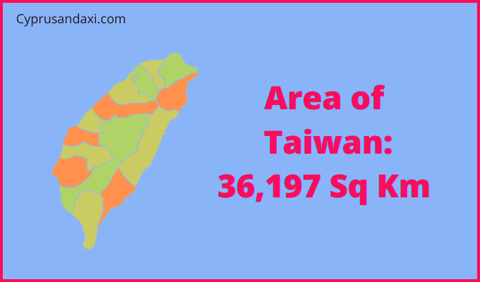 Area of Taiwan compared to Idaho