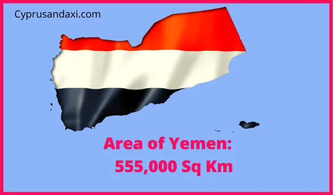 Area of Yemen compared to Hawaii