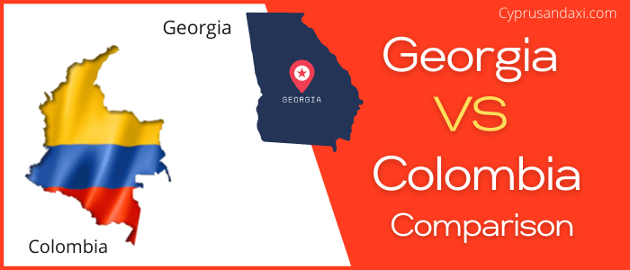 Is Georgia bigger than Colombia