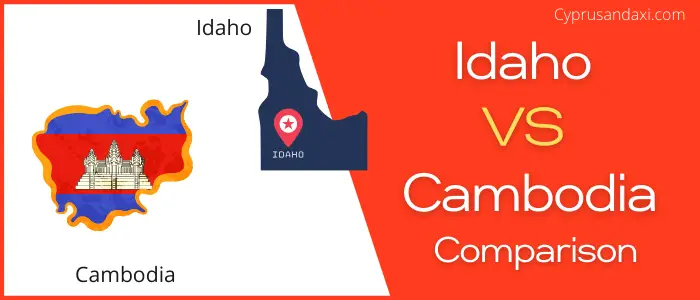 Is Idaho bigger than Cambodia