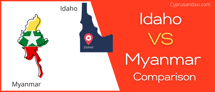 Is Idaho bigger than Myanmar