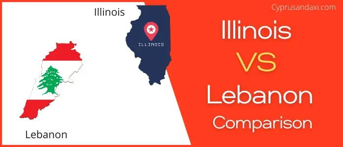 Is Illinois bigger than Lebanon