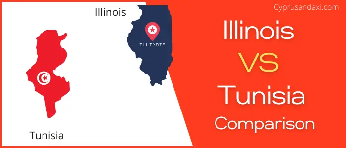 Is Illinois bigger than Tunisia