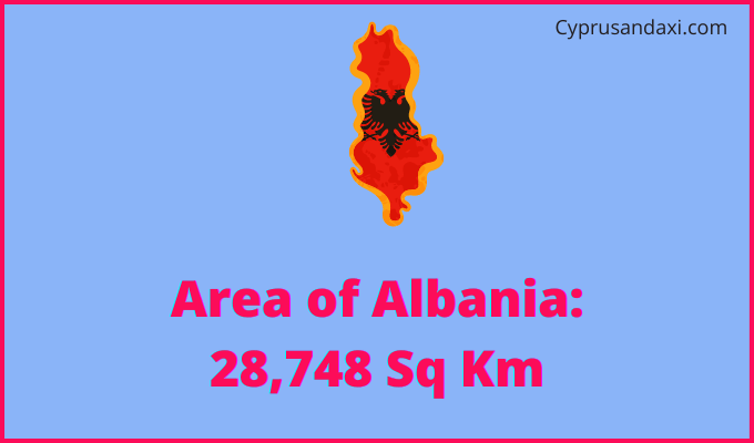 Area of Albania compared to Louisiana