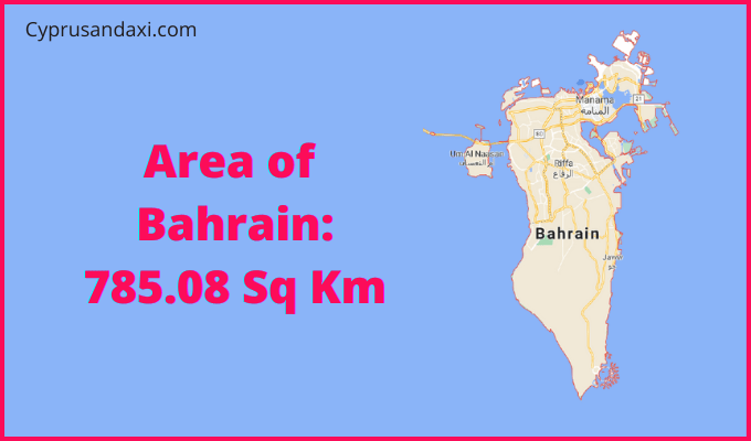 Area of Bahrain compared to Iowa