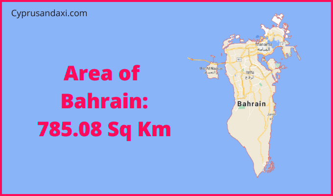 Area of Bahrain compared to Maine