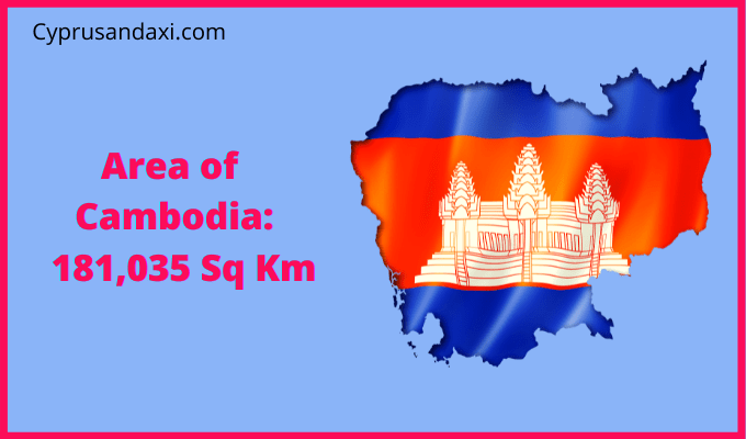Area of Cambodia compared to Indiana