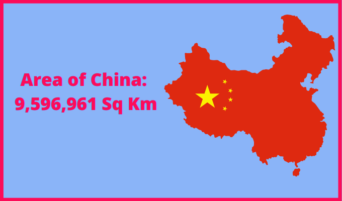 Area of China compared to Indiana