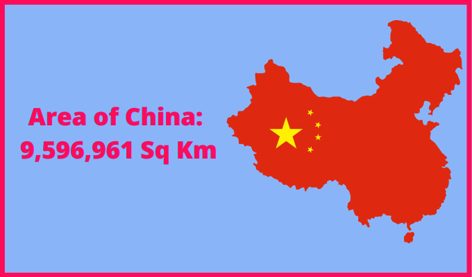 Area of China compared to Iowa
