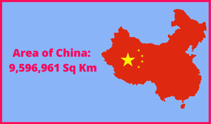 Area of China compared to Louisiana