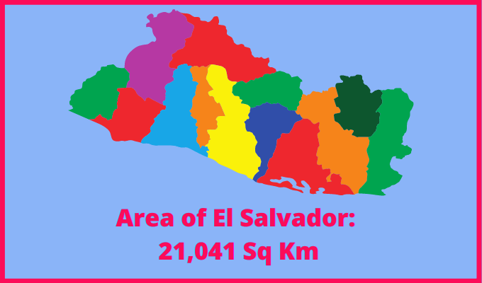 Area of El Salvador compared to Louisiana