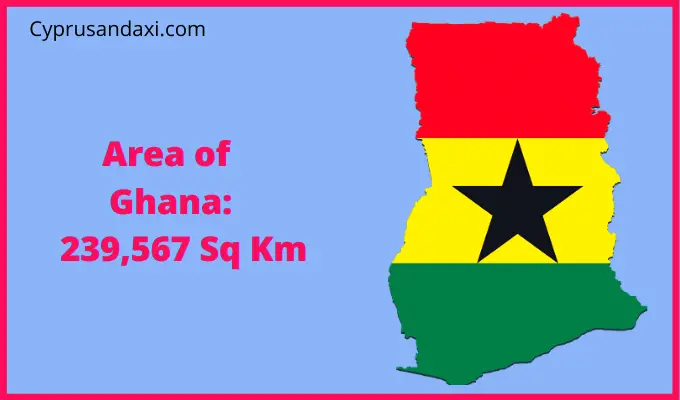 Area of Ghana compared to Indiana