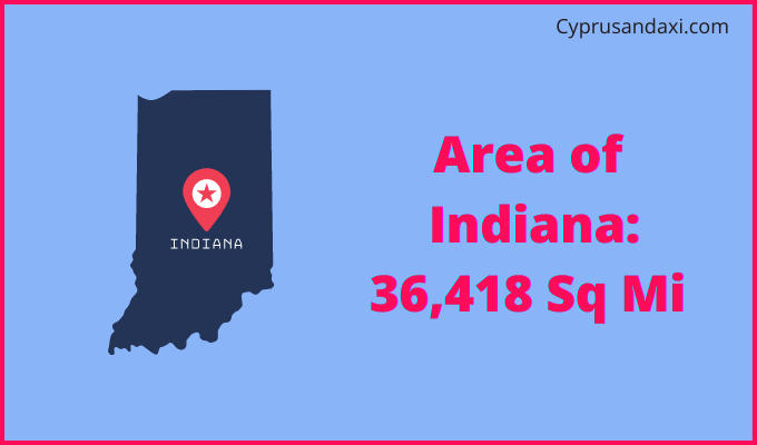 Area of Indiana compared to Puerto Rico