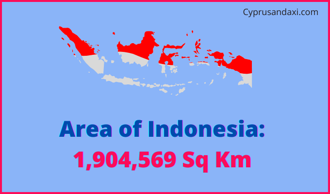 Area of Indonesia compared to Louisiana