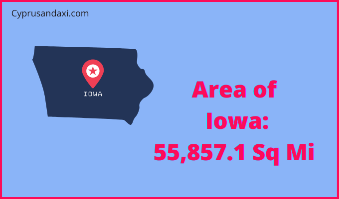 Area of Iowa compared to India