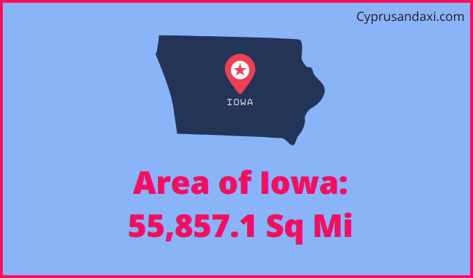 Area of Iowa compared to Tunisia