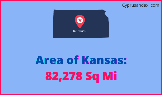 Area of Kansas compared to Taiwan