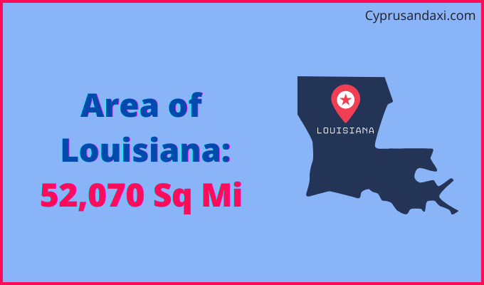Area of Louisiana compared to Denmark
