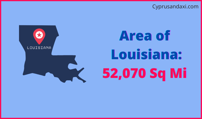 Area of Louisiana compared to Jamaica