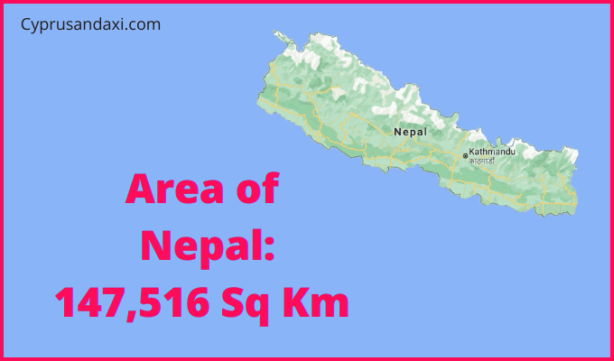 Area of Nepal compared to Indiana