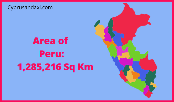 Area of Peru compared to Maine