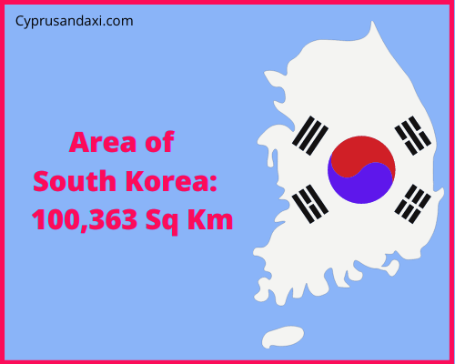 Area of South Korea compared to Louisiana