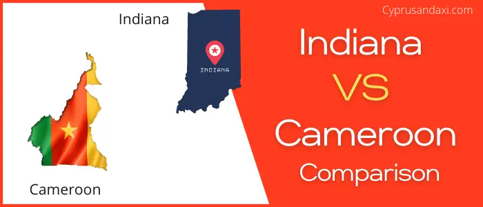 Is Indiana bigger than Cameroon
