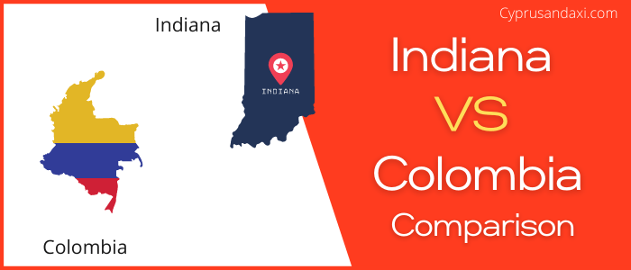 Is Indiana bigger than Colombia