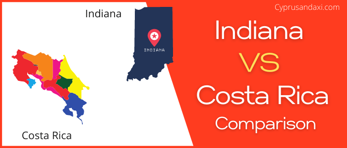 Is Indiana bigger than Costa Rica