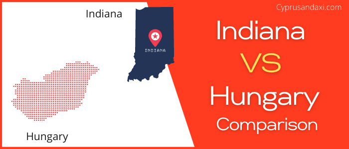 Is Indiana bigger than Hungary