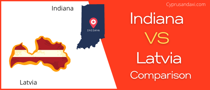 Is Indiana bigger than Latvia