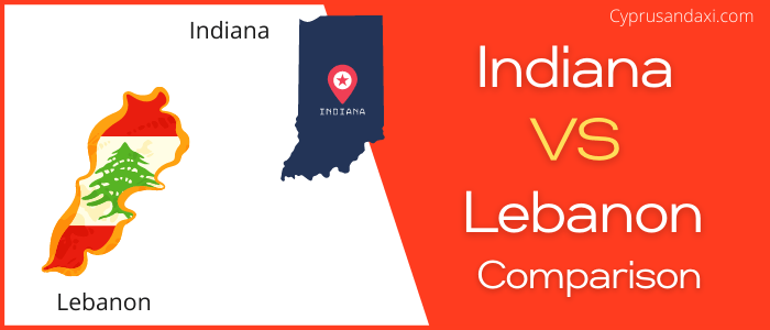 Is Indiana bigger than Lebanon