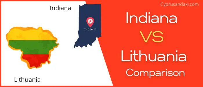 Is Indiana bigger than Lithuania