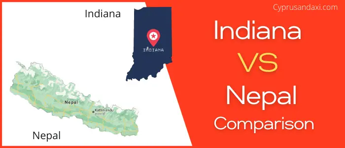 Is Indiana bigger than Nepal