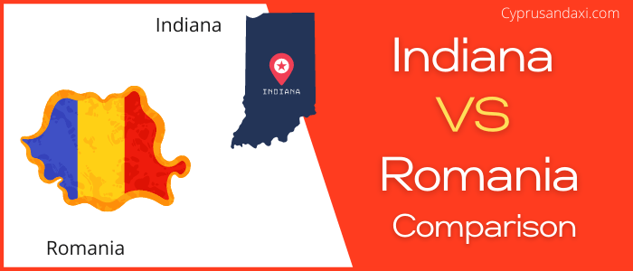 Is Indiana bigger than Romania