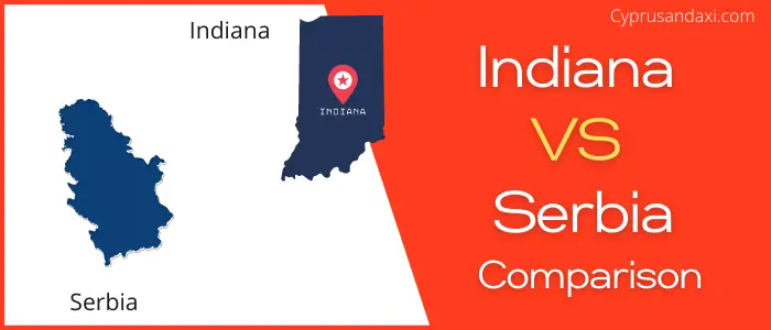 Is Indiana bigger than Serbia